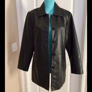 Leather Coat By Outbrook Size Large